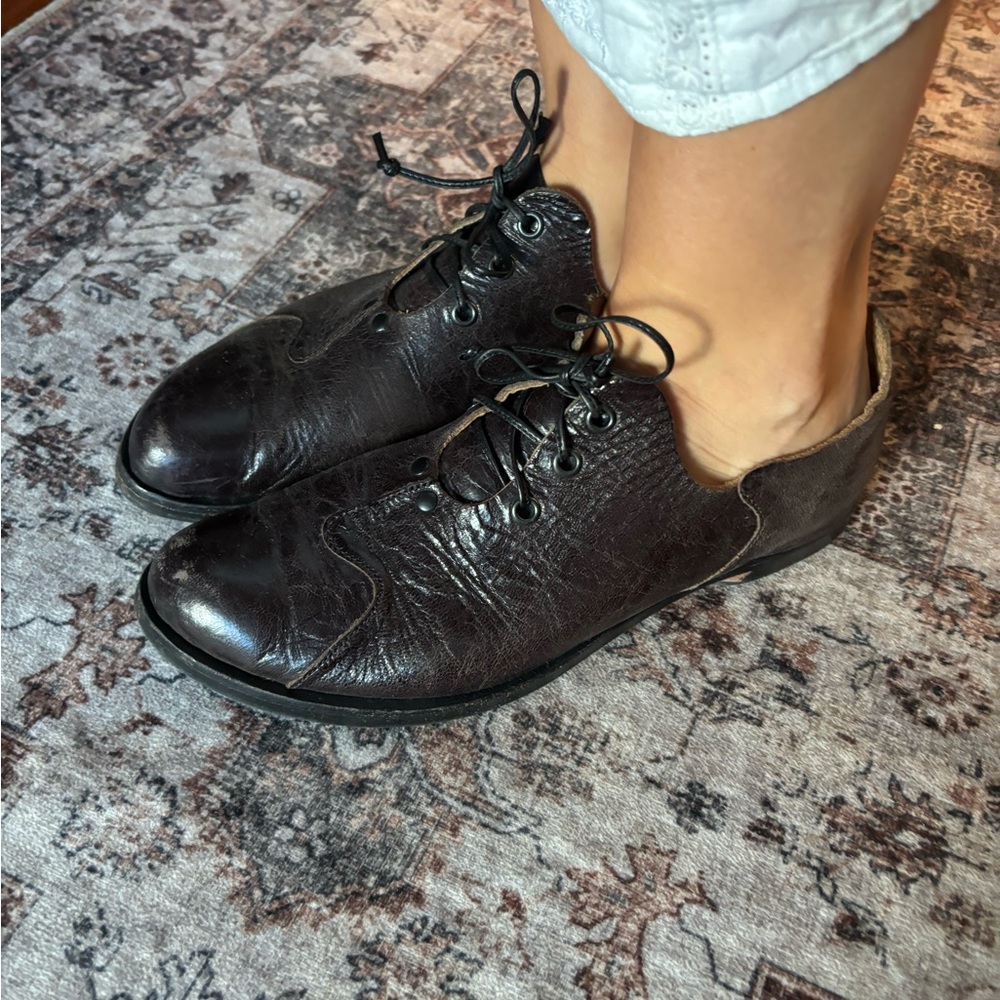 CYDWOQ Genuine Leather Laced Dark Brown Women's Loafers size S Handmade in USA - Picture 11 of 12